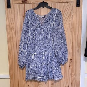 Blue and White Floral Dress